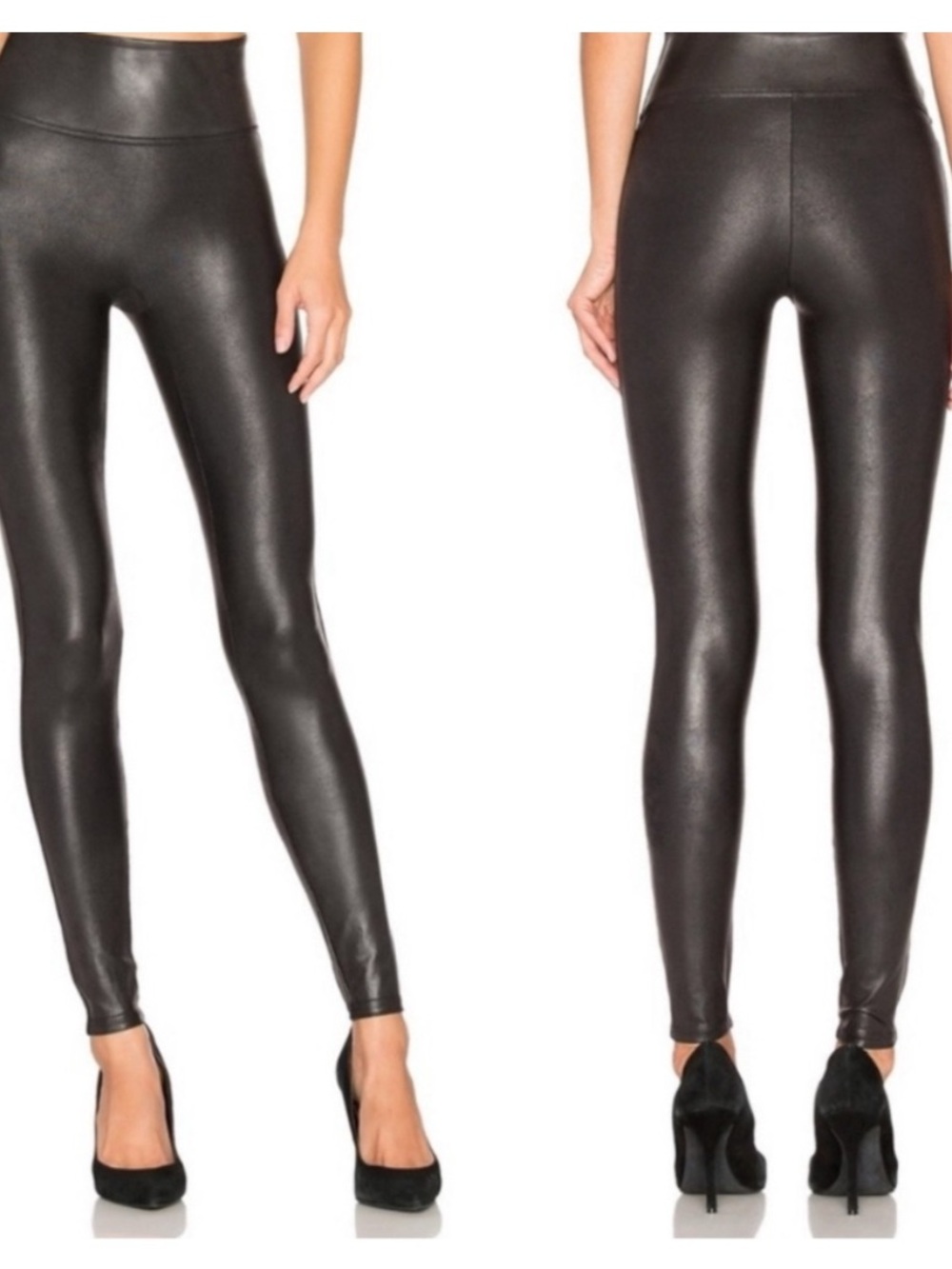 SPANX Faux Leather Leggings Black Small Petite NWT